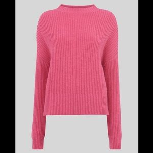 Whistles Ribbed Oversized Sweater in Pink S